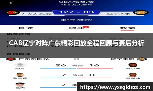 CAB辽宁对阵广东精彩回放全程回顾与赛后分析